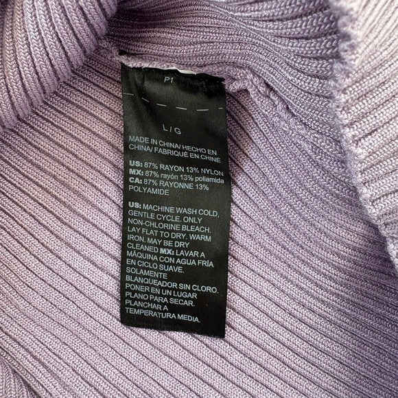 White House Black Market Ribbed Button Down Long Sleeve Sweater Women's L Lilac - Picture 4 of 9